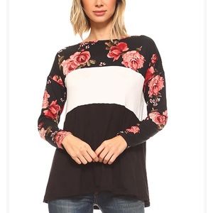 Ten 6 Ten Woman's Floral Tunic Top Shirt Sz M